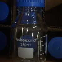 250ML蓝盖瓶玻璃瓶试剂瓶,硼硅酸盐3.3玻璃，聚丙烯蓝色