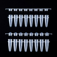 (套装)PCR八连排管0.2ml(透明,平盖), 用于荧光定
