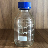 试剂瓶,蓝盖,本色瓶身,容积500mL