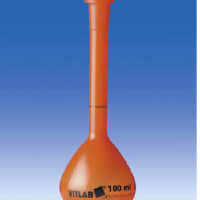 VITLAB® 不透光容量瓶，PMP，A级，带PP材质NS塞