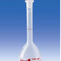 VITLAB®容量瓶，PMP，A级，带PP材质NS塞盖