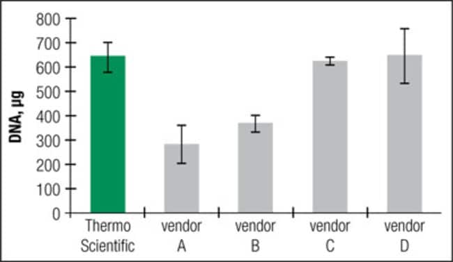 High yields of plasmid purified with GeneJET Maxiprep Kit